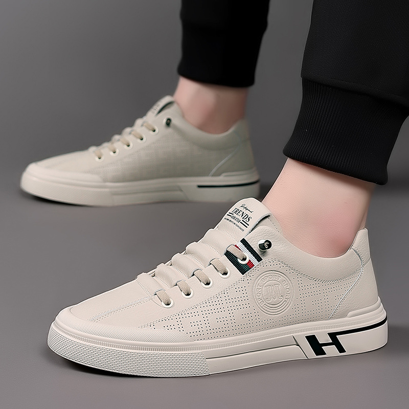 Giày Nam, Giày Sneaker Thấp Cổ Da Cao Cấp Hàn Quốc