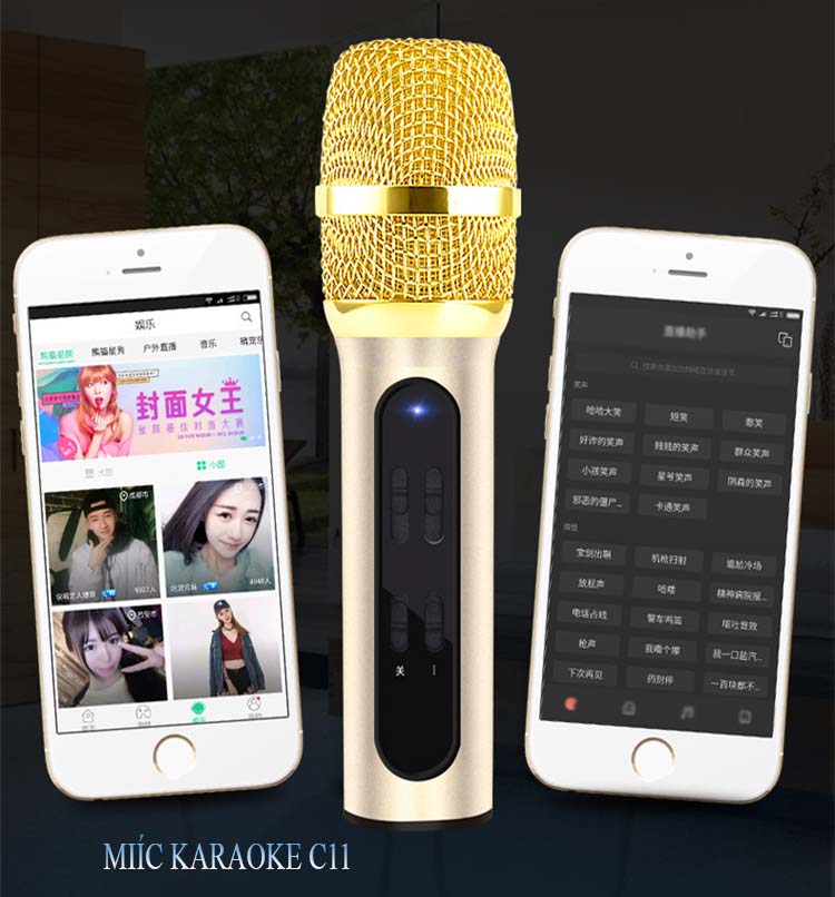 Bộ mic thu âm livestream cực chất C11 cho giới trẻ Micro Karaoke Livestream cực đã cực chất.BH 12 THÁNG