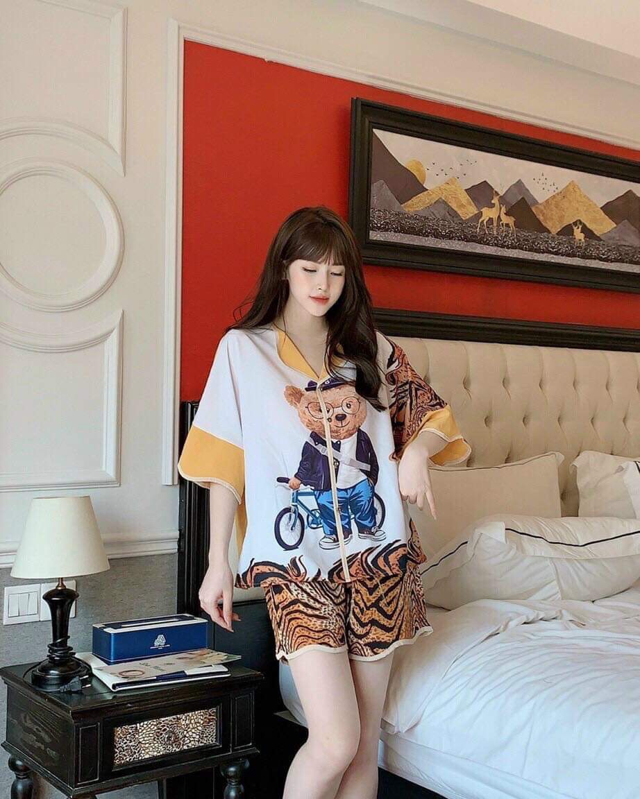 Bộ Đồ Ngủ Nữ Pijama Quần Đùi Lụa LATIN LOẠI 1 (40-70KG).