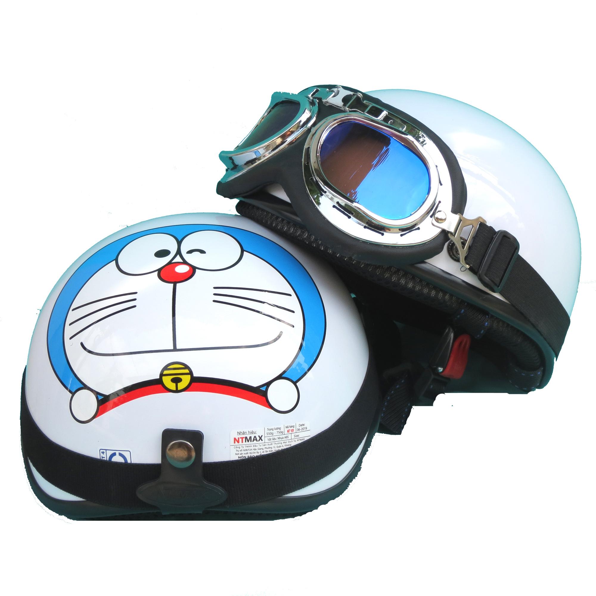 Mũ bảo hiểm NTMAX 1/2 Đôrêmon siêu cute kính phi công hoặc uv400