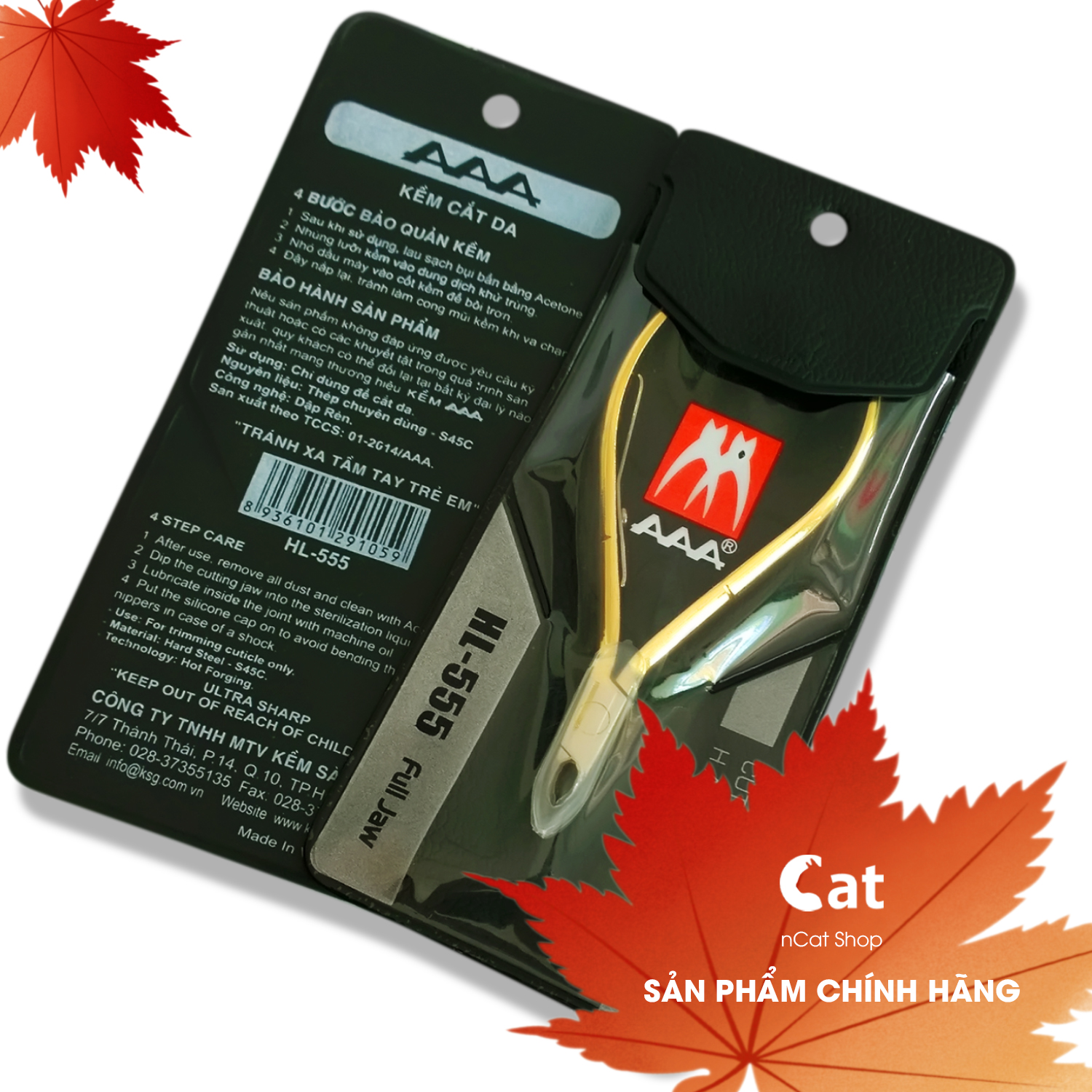 Kềm AAA HL555 - Kềm Cắt Da Mạ Vàng