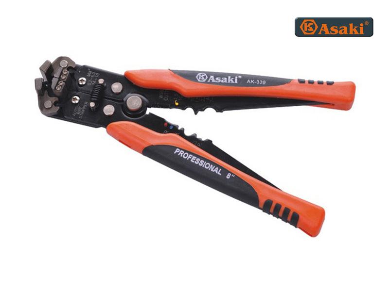 Kìm tuốt dây Asaki AK-339 C2-8 (Đen phối cam)