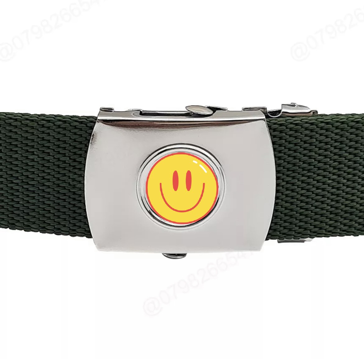 [MUA 2 FREE SHIP]THẮT LƯNG DÙ XANH MẶT TRẮNG CAO CẤP