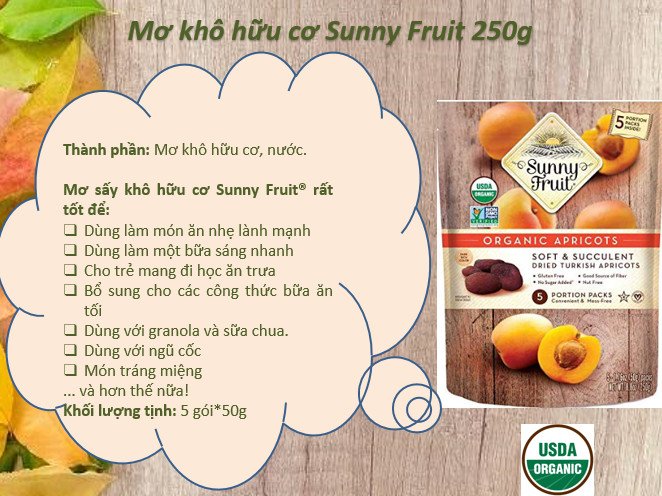 Trái cây sấy dẻo hữu cơ Sunny Fruit