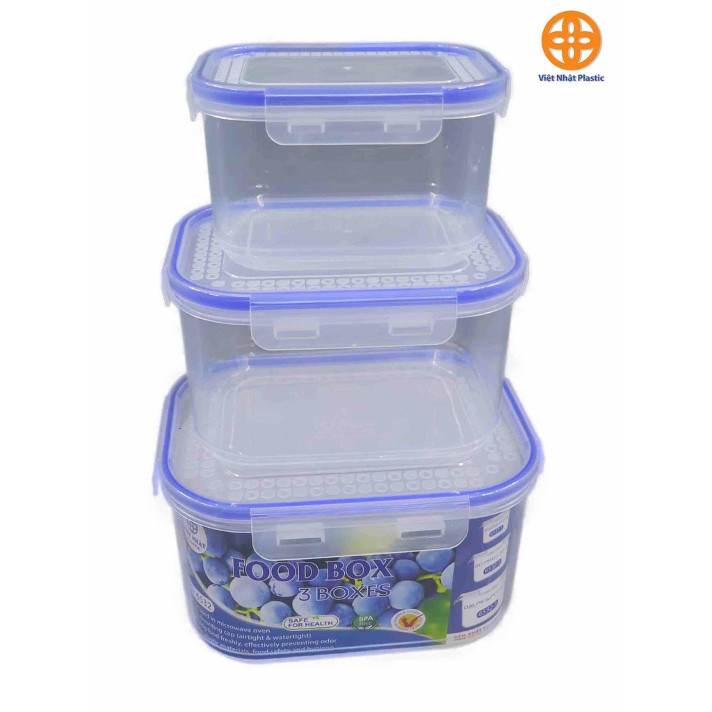 Bộ 3 hộp nhựa đựng thức ăn việt nhật