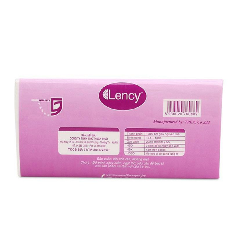 Khăn giấy lụa Lency 180 tờ (3 lớp)