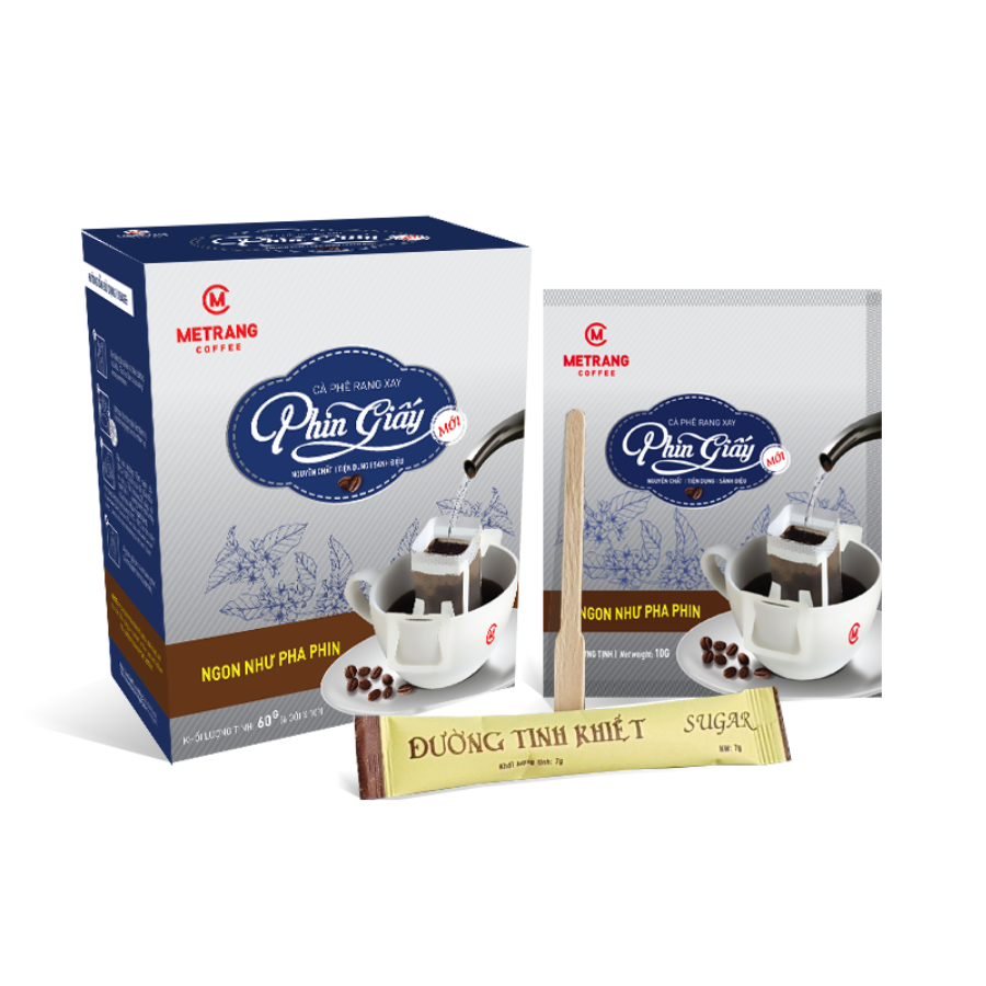 Cà Phê phin giấy - Mê Trang - Hộp 6 gói - cà phê sạch