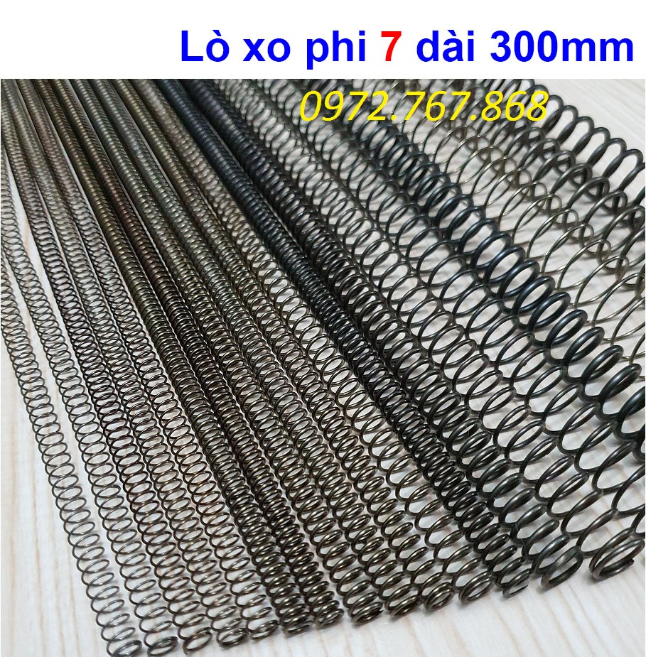 [5 cái] Lò xo nén phi 7mm dài 300mm