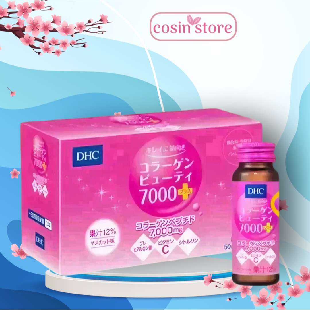 Nước uống Collagen nước DHC Collagen Beauty 7000 Plus hộp 10 chai 50ml của Nhật - giúp đẹp da và ngăn ngừa lão hóa - Cosin Store