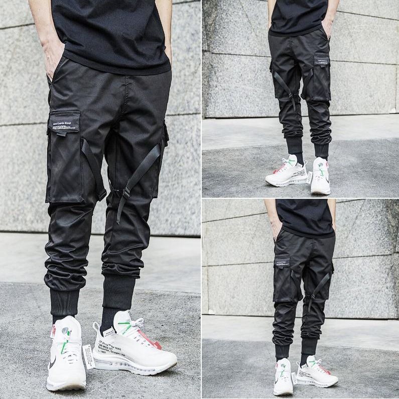 Quần JOGGER Túi Hộp Phối Dây Chéo Ngang Gối Cá Tính Chất Thun BC Cao Cấp Siêu Co Giãn Thời Trang 4MEN JOGGER NAM 9000025CCCC