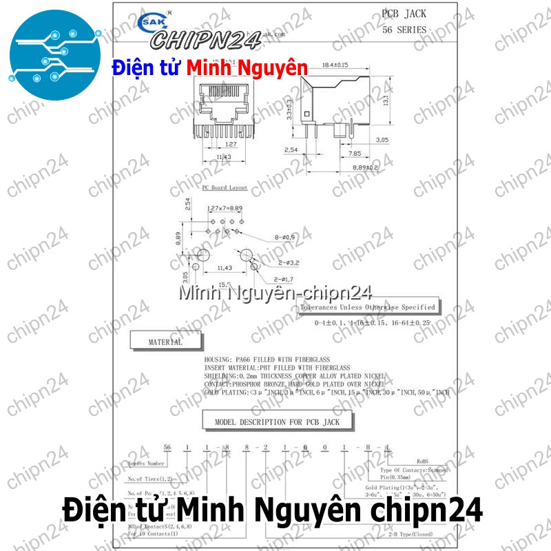 [2 cái] (F124.1) Đầu Cắm RJ45 8P - HH001362