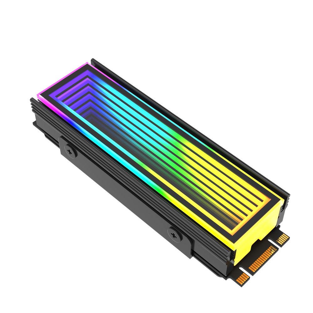 Tản nhiệt ssd m2 nvme infinity lens led argb gương vô cực - đồng bộ mainboard / hub