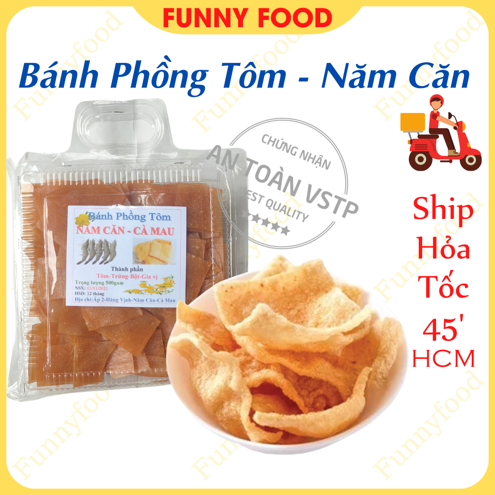 Bánh Phồng Tôm [Năm Căn – Cà Mau] – Bánh Phồng Tôm Ngon – Hộp 500g– Đặc Sản Cà Mau – Funnyfood