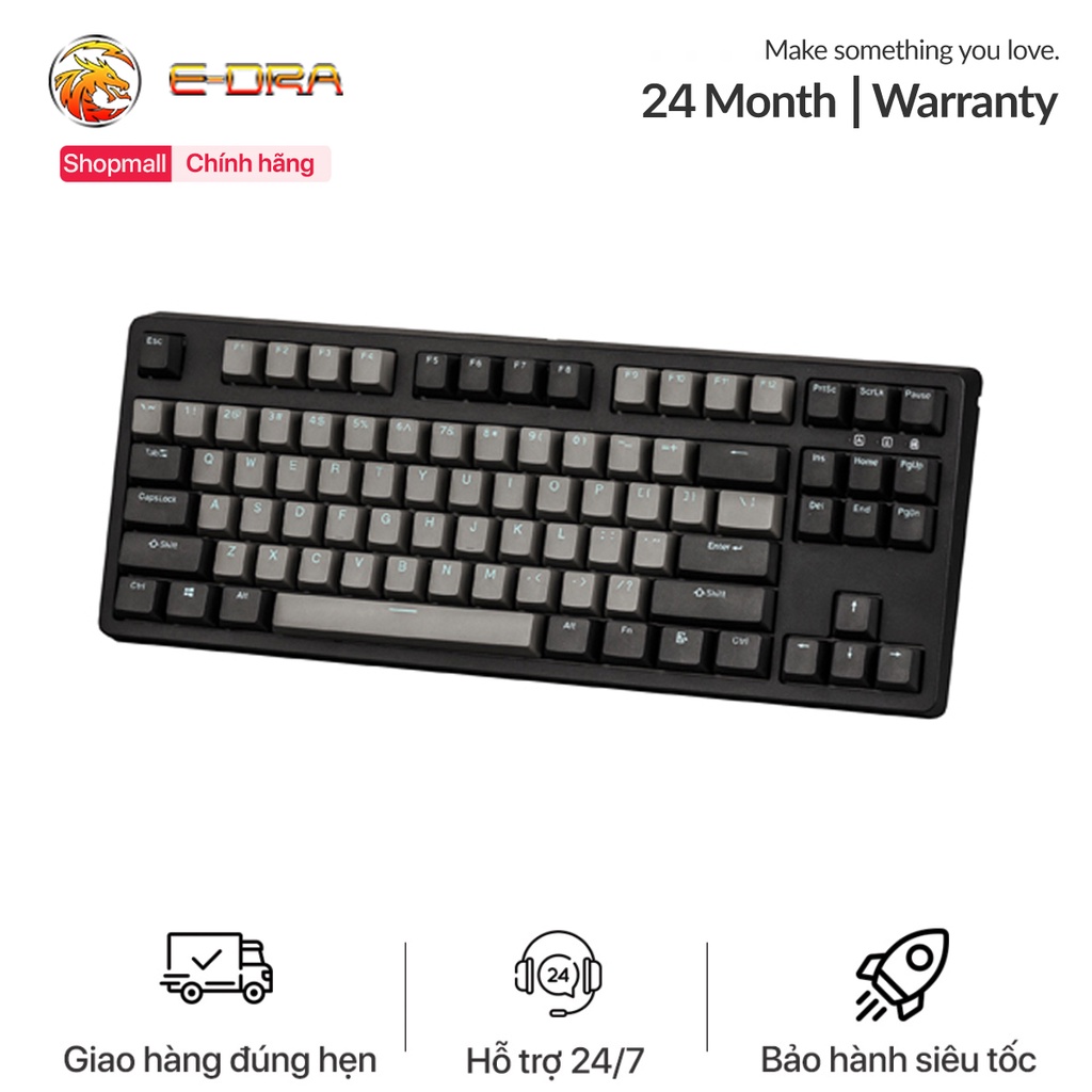 Bàn phím cơ e-dra ek387 pro cherry version 2021 - keycap pbt sky dolch - hàng chính hãng