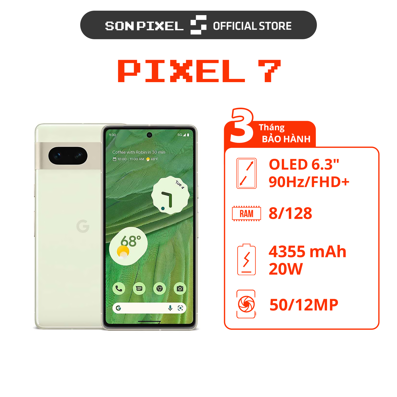Điện Thoại Google Pixel 7, Ram 12/256GB Chính Hãng Google, SONPIXEL