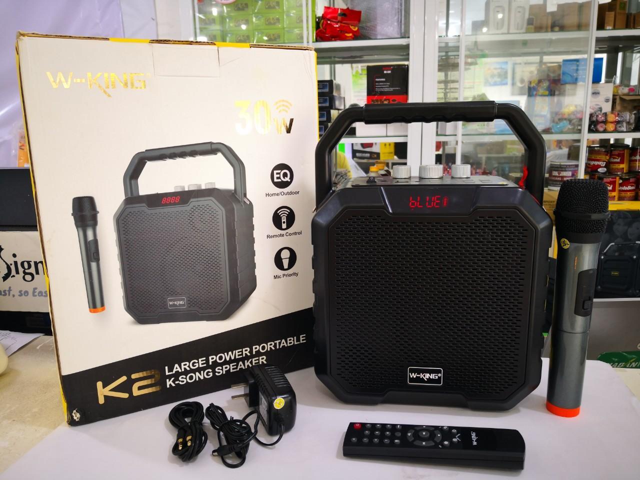Loa bluetooth không dây w-king k2 tặng kèm mic 30w