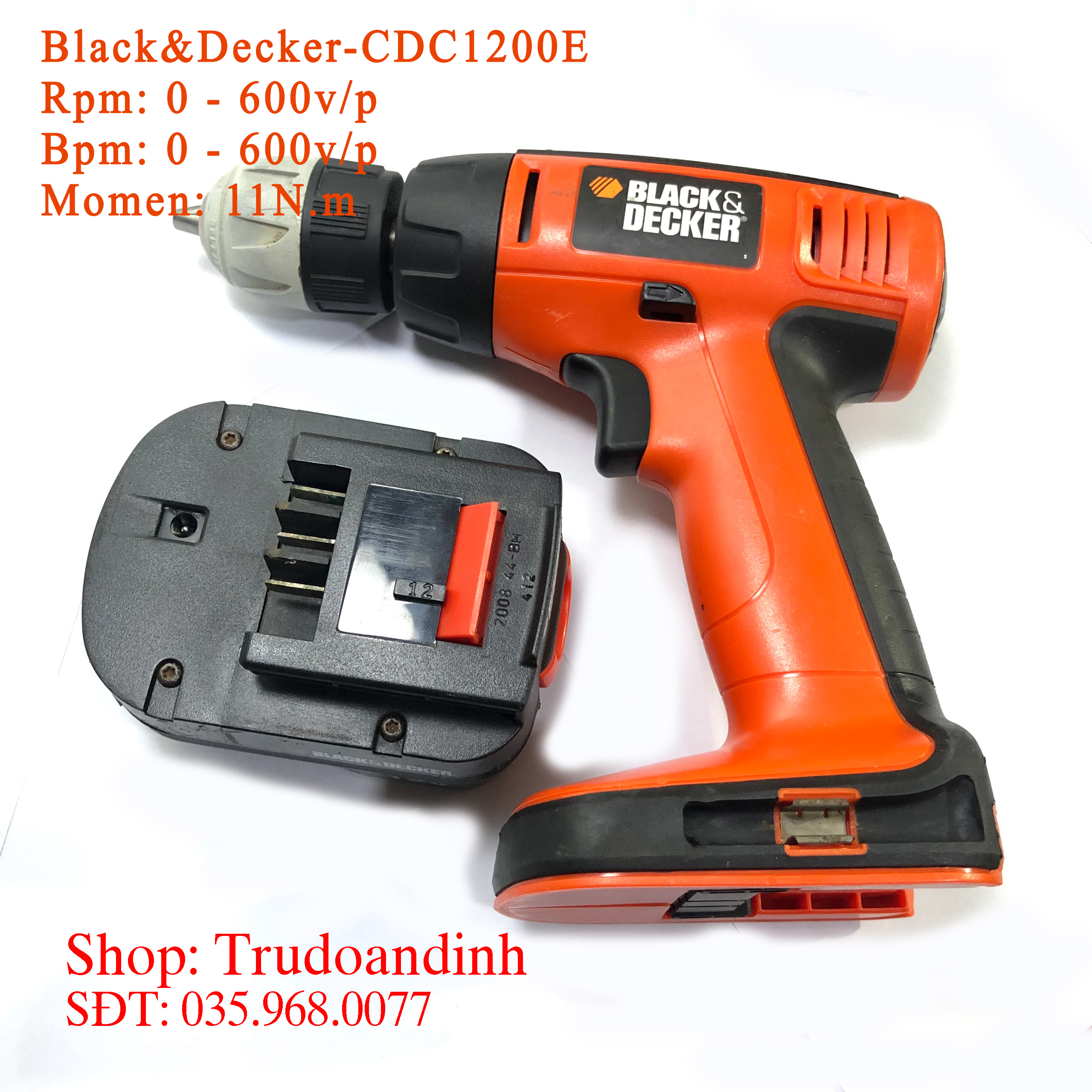 Máy khoan pin Black & Decker - CDC1200E 12v