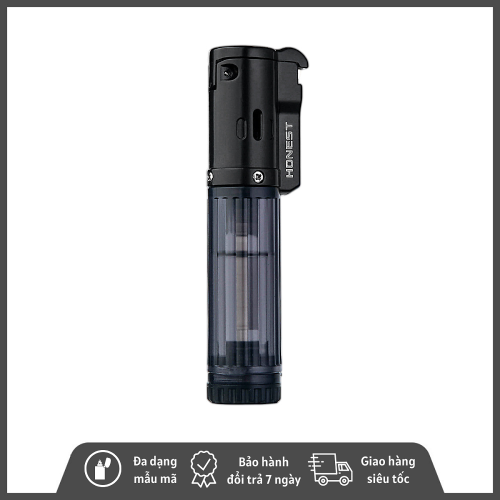 Bật Lửa Gas Khò Tia HONEST BCZ-497 Thân Nhựa Trong Suốt Độc Đáo Bánh Xe Đánh Lửa Nhẹ (Nhiều Màu)