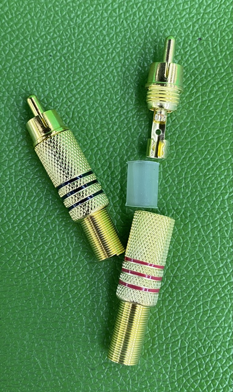 Jack Hoa Sen Mạ Vàng - Jack RCA AV Bắt Vít (1 cặp)