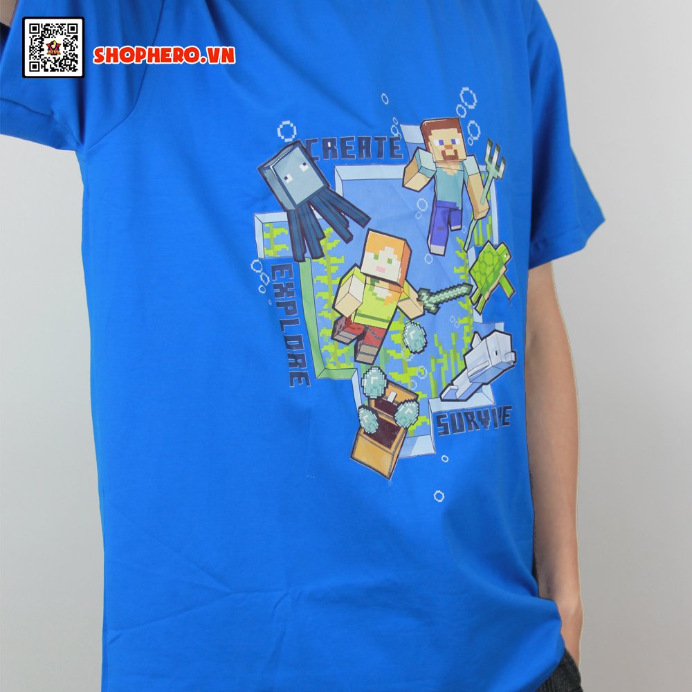 Áo thun Minecraft sinh tồn dưới đại dương