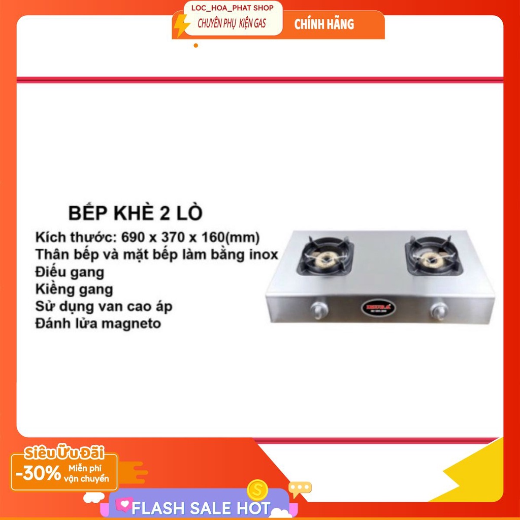 BẾP KHÈ MẶT INOX 2 LÒ -BẾP KHÈ (CHK)