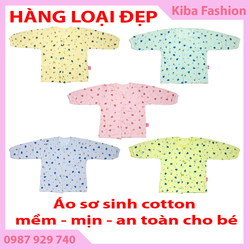 Áo Tay Dài in hình cho bé trai bé gái sơ sinh từ 2-7kg ADNTIH áo dài cho bé- áo cho bé sơ sinh quần áo sơ sinh