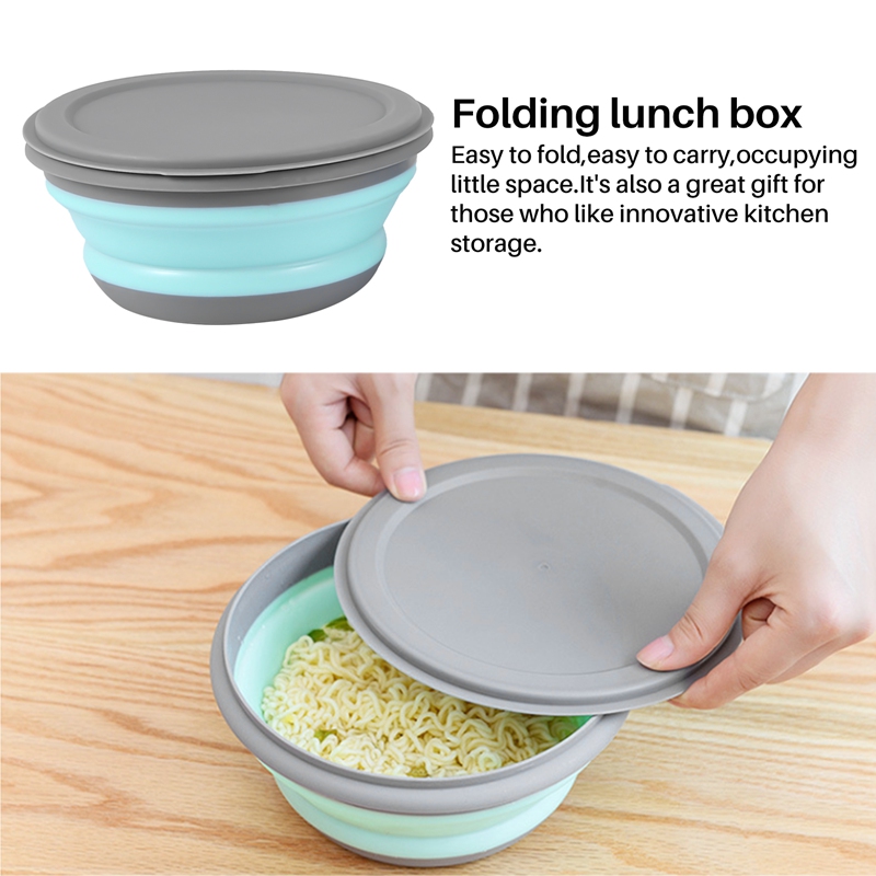 3Pcs/Set Bowl Sets Silicone Folding Lunch Box Folding Bowl Portable Silicone Folding Bowl Foldable Salad Bowl with Lid