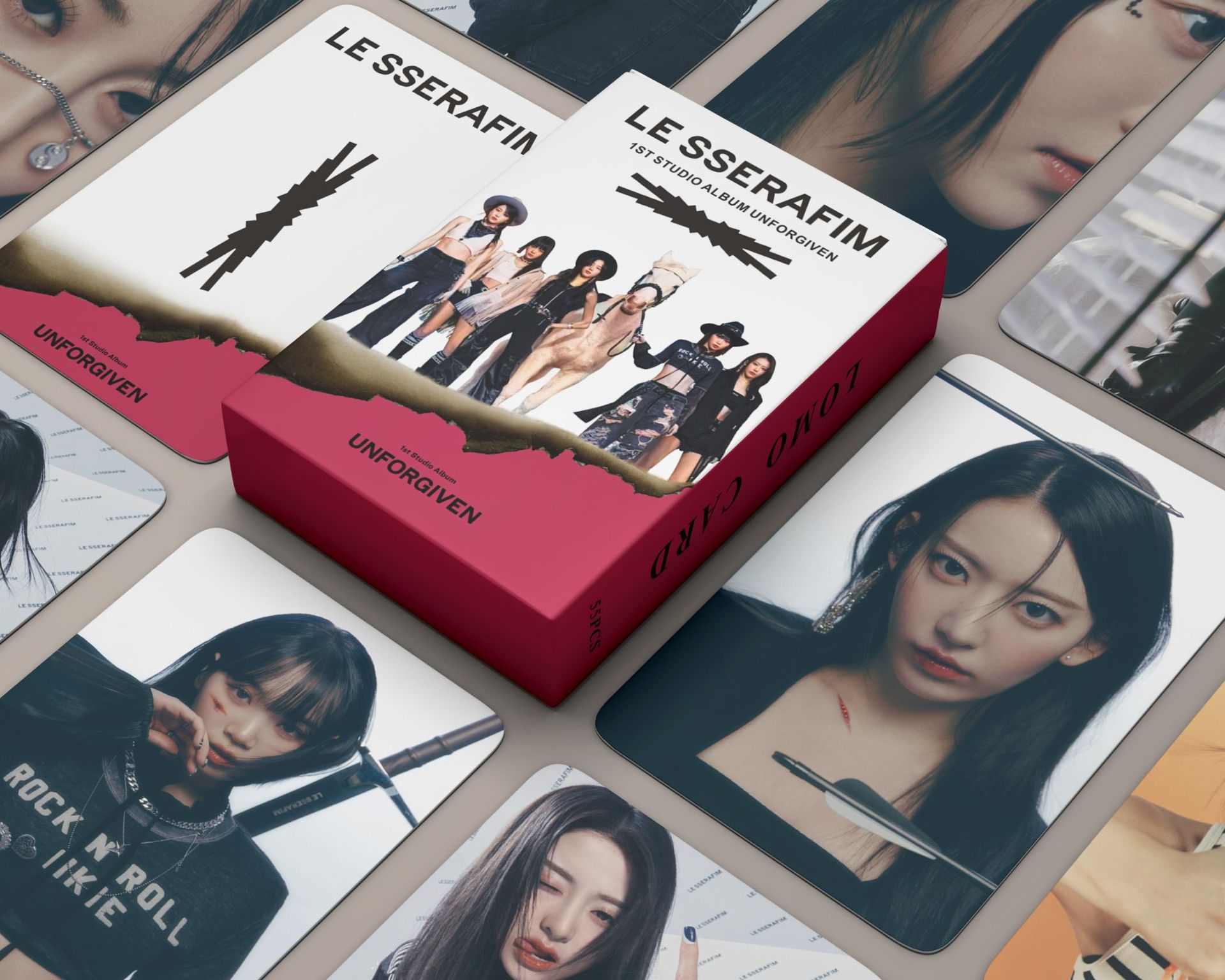 Set 55 lomo card LESSERAFIM-UNFORGIVEN 2023