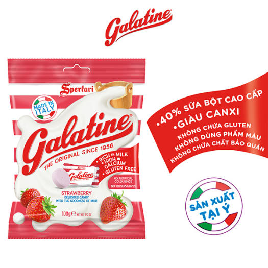 KẸO SỮA GALATINE GÓI 100GR VỊ SỮA / DÂU/ SOCOLA - 01732