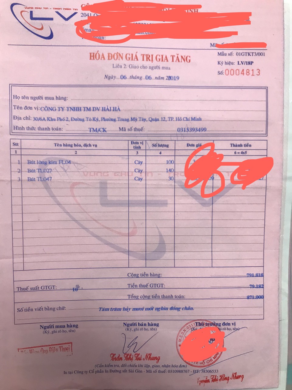 Hộp 10 cây bútlông kim Thiên Long FL04