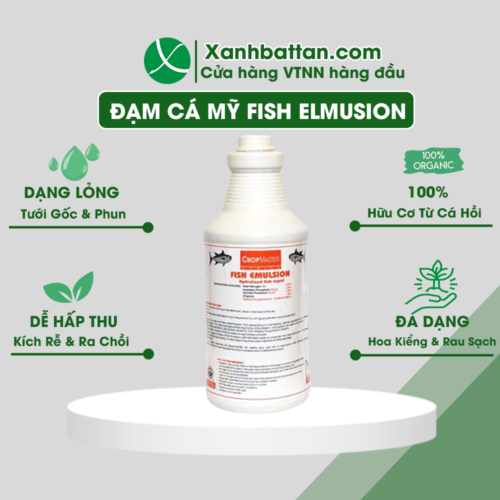 Đạm Cá Thủy Phân Fish Elmusion Nhập Khẩu Chai 1 Lít