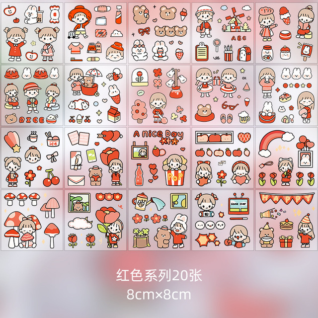 Set 100 miếng sticker dễ thương Hàn quốc có tách lẻ