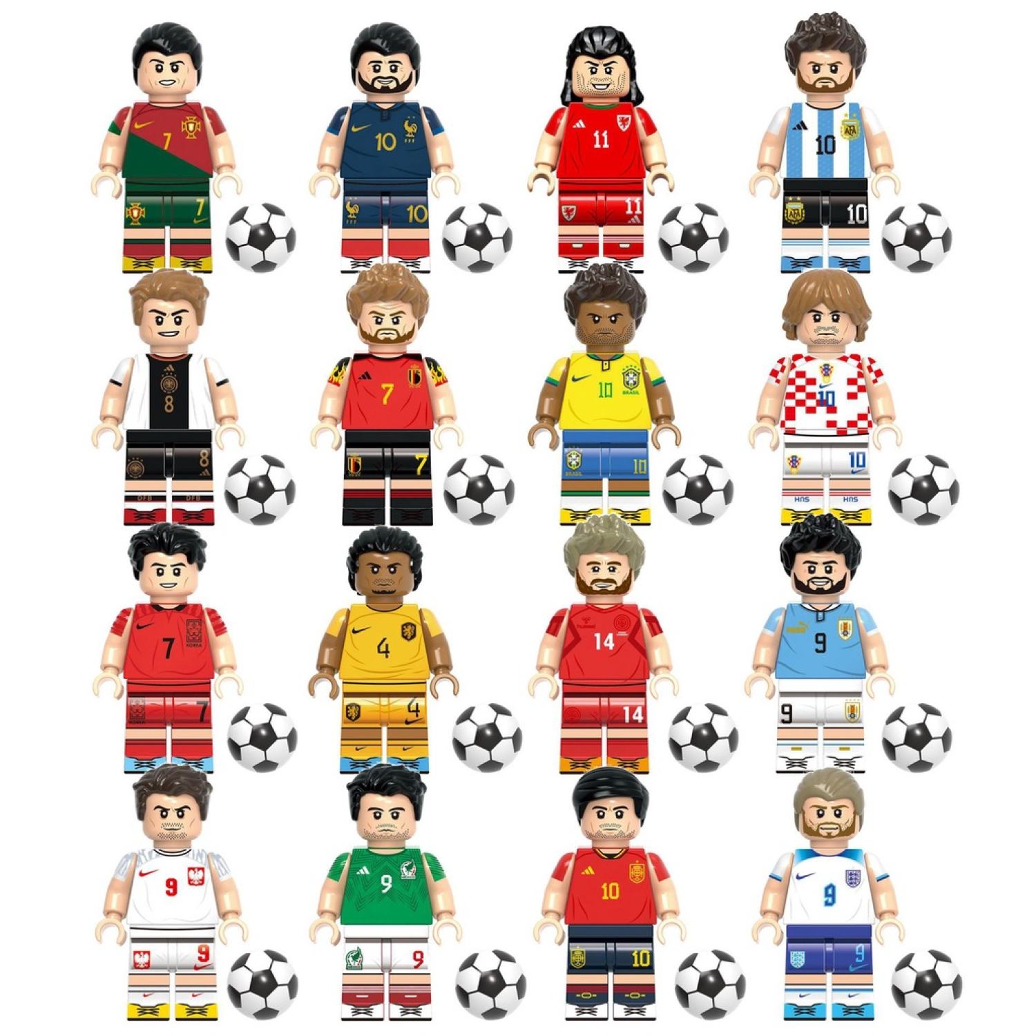 Minifigures các mẫu nhân vật cầu thủ bóng đá nổi tiếng messi ronaldo g0103 - ảnh sản phẩm 1