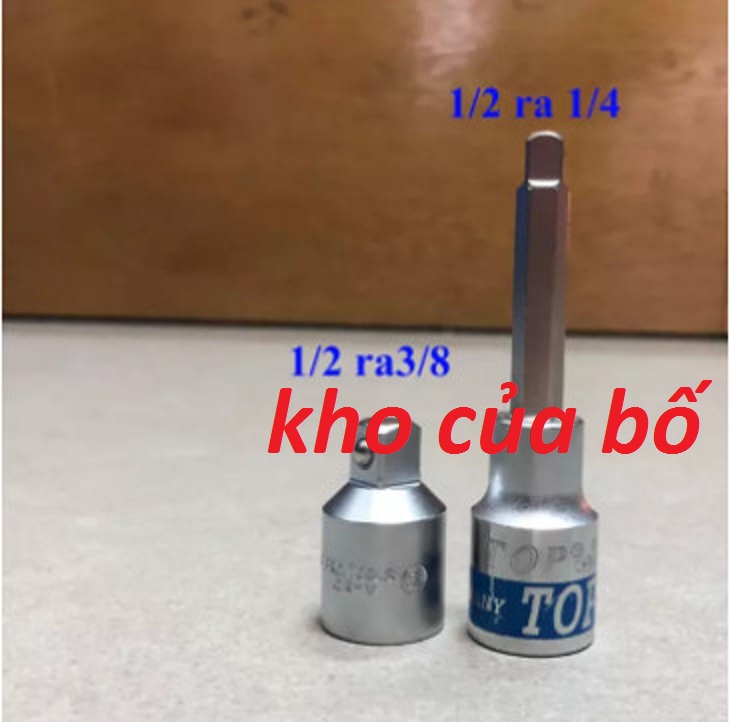 Combo Đầu tuýp chuyển đổi 1/2 ra 3/8 và 1/2 ra 1/4 TOP