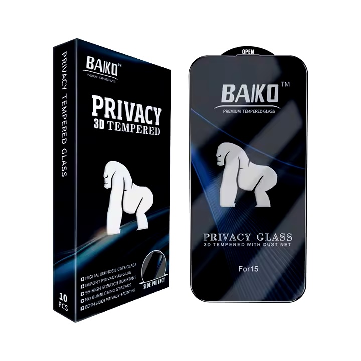 Kính cường lực Chống Nhìn Trộm BAIKO full màn hình cho các dòng iPhone từ 7 đến 16 Pro Max - Phụ Kiện 1986