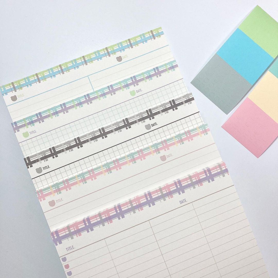 Giấy Note B5 Colorful Caro Plaid Nhà Cam