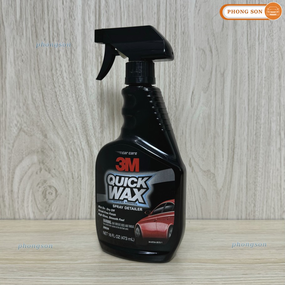 3M Quick Wax 39034 Chai xịt đánh bóng nhanh sơn xe Hàng Mỹ