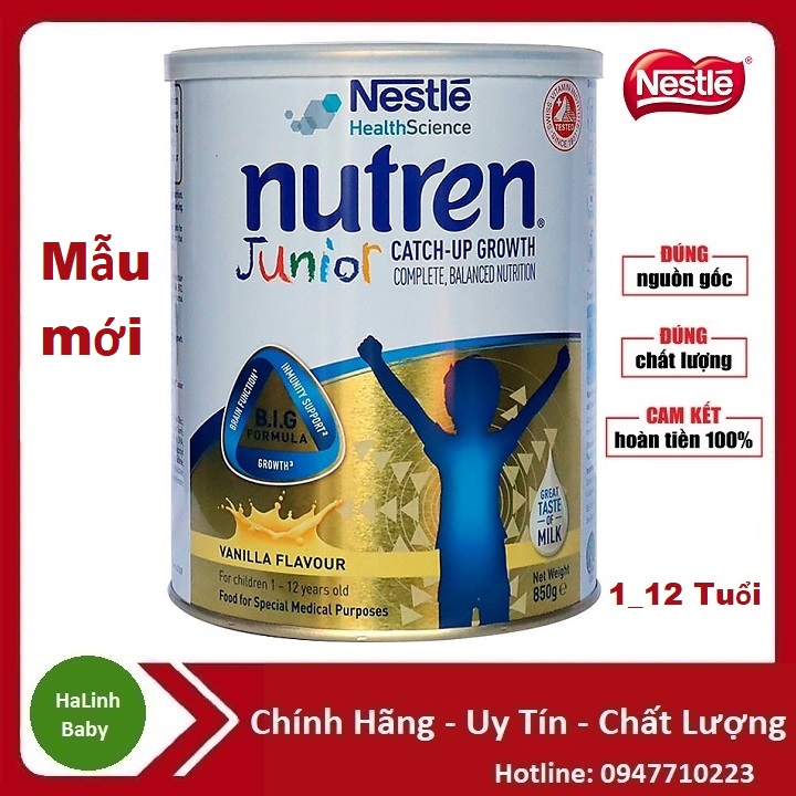 (Chính Hãng) Sữa Nutren Junior 850g cho bé (1_10 tuổi)