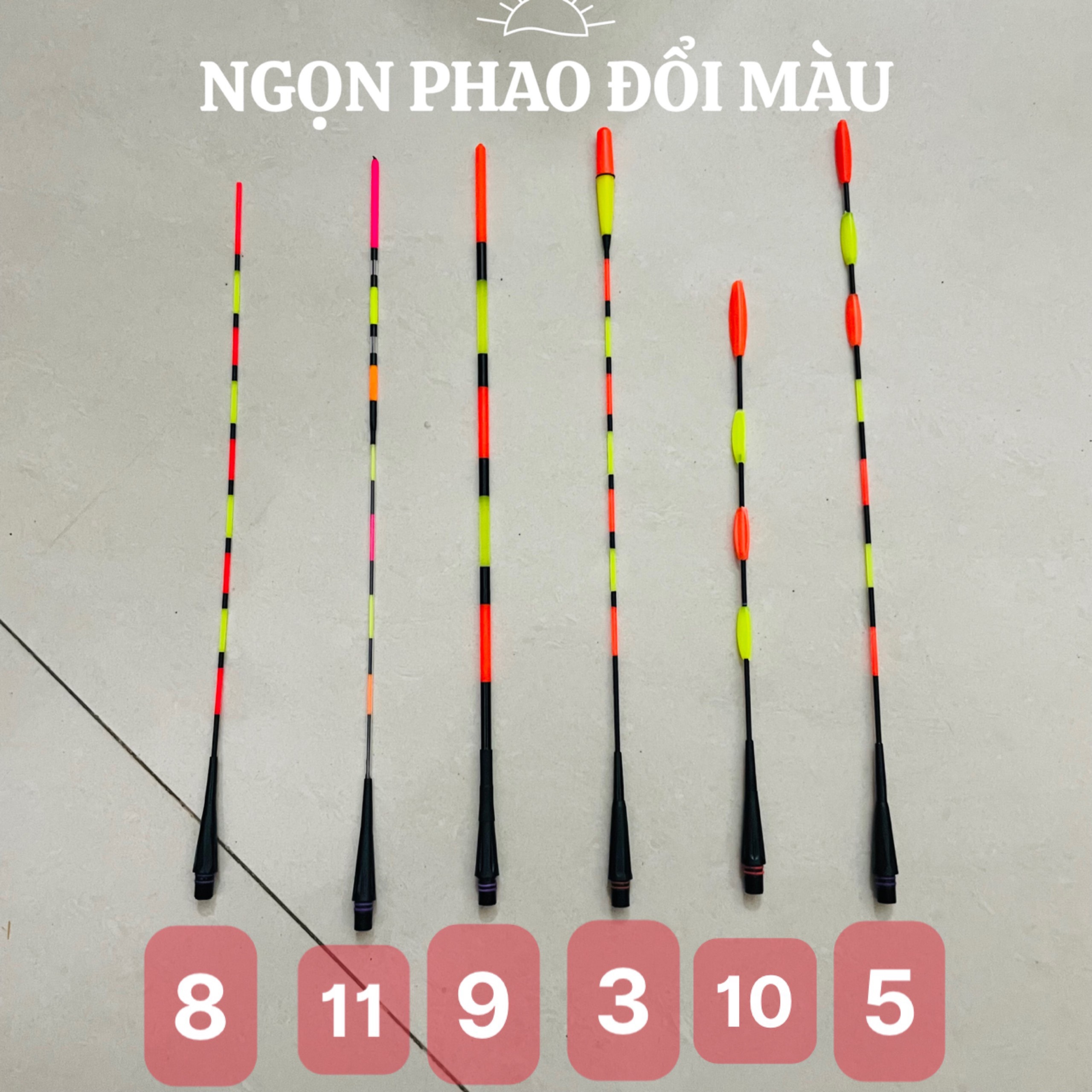 Ngọn tăm phao đổi màu săn hàng cao cấp - ngọn tăm phao câu cá - đồ câu đức lâm