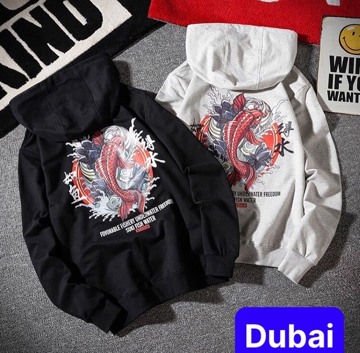 ÁO KHOÁC HOODIE NAM NỮ CHẤT NỈ UNISEX CÁ CHÉP ĐỎ VẢI DÀY PHOM FROM RỘNG HÀN QUỐC CHỐNG LẠNH NẮNG, NÓNG ĐÔNG HÈ HOT TREND - DUBAI FASHION