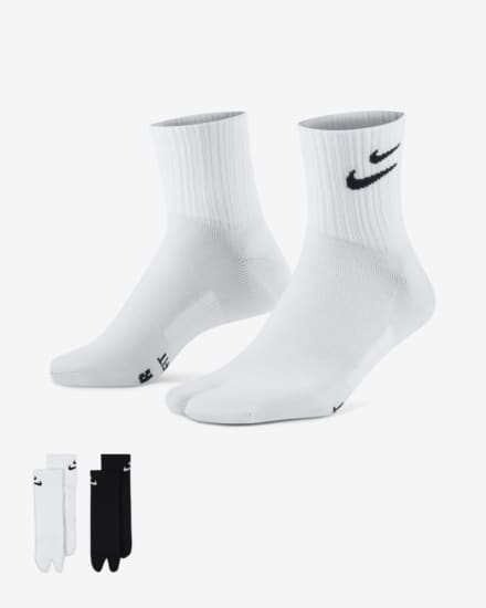 [Chính hãng 100%] Vớ Nike Nam Nữ Double Swoosh 1 pack 2 đôi trắng đen