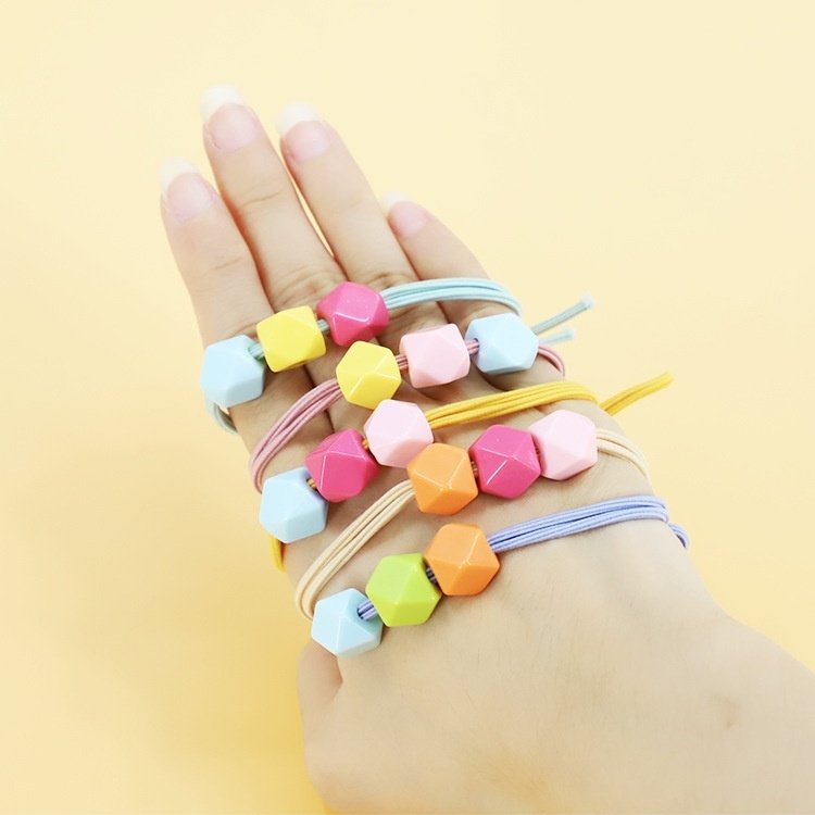DÂY CỘT TÓC SẮC MÀU - Set 10 Thun cột bản dày mềm không đức tóc
