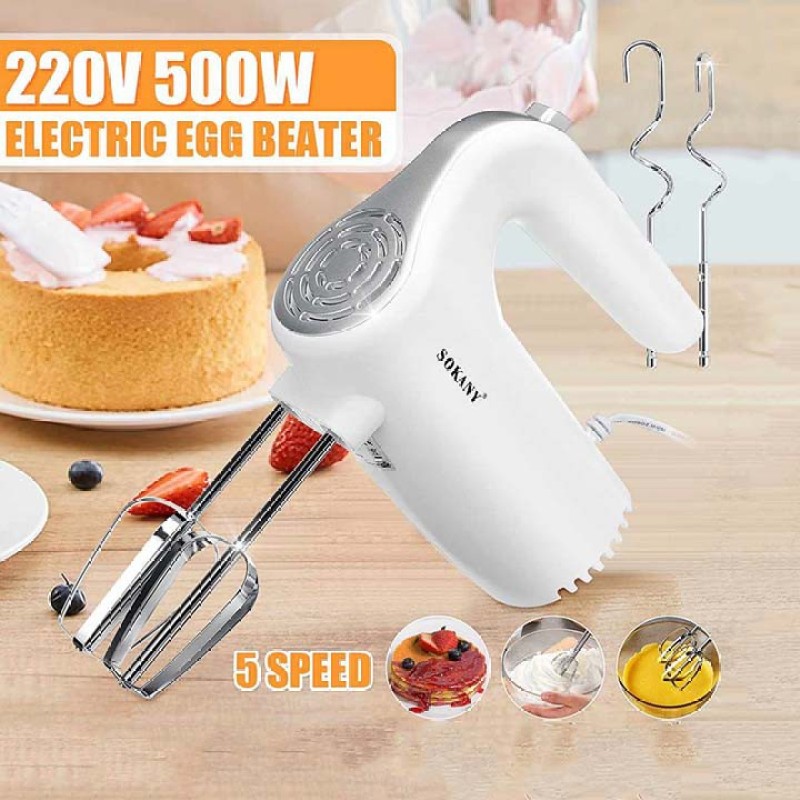 Giá bán Mua Ngay Máy Trộn Bột Giá Rẻ, Phụ Kiện Nhà Bếp Chuyên Dụng, Máy Đánh Trứng Trộn Bột Làm Kem SOKANY 500W, Thiết Kế Nhỏ Gọn, Trộn Bột, Đánh Kem, Tạo Bọt Café, 5 Tốc Độ, Công Suất Khoẻ Dã Man, Sang Trọng, Chạy Êm, Không Bị Rung