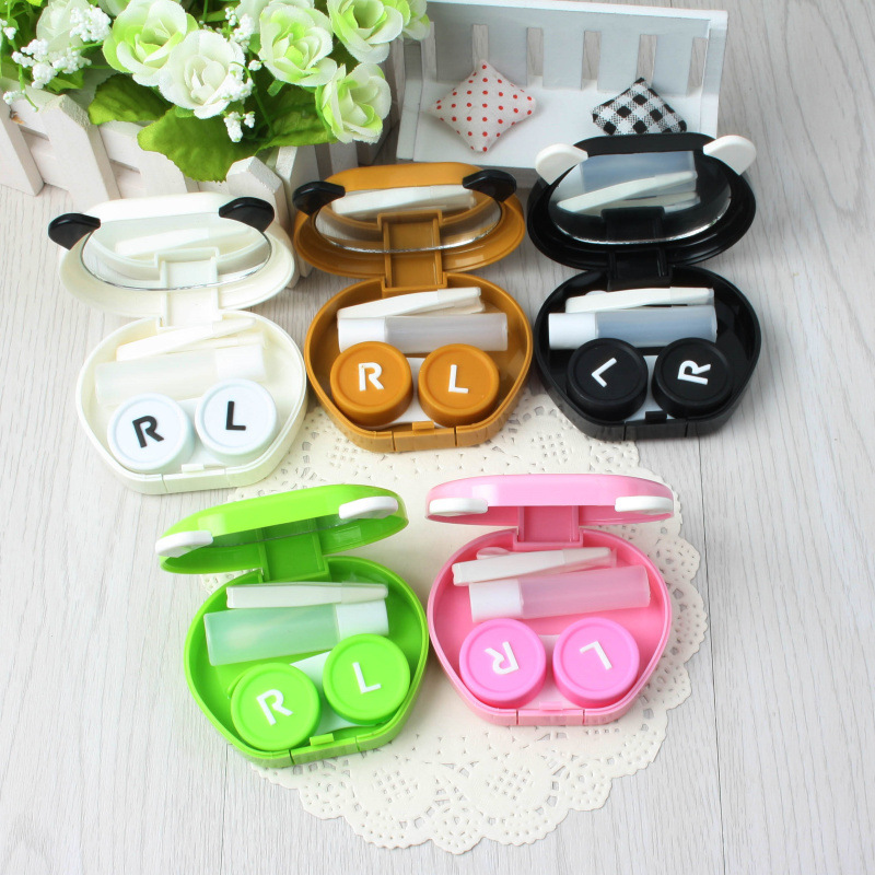 Khay gương đựng lens gấu Panda