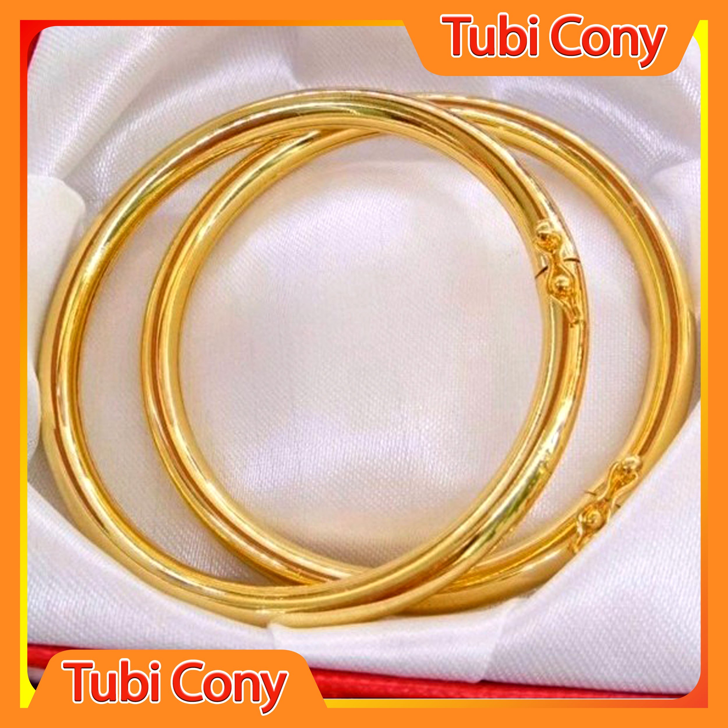 Combo 02 vòng bọng trơn mạ vàng - Mang rất sang - Bao hoàn tiền, Bao trả hàng trong vòng 07 ngày