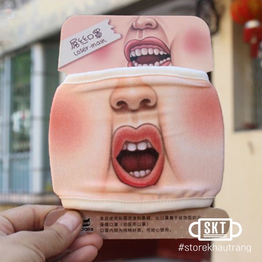 Khẩu Trang 3D Mặt Người Hóm Hỉnh Biến Thái Hot Trend