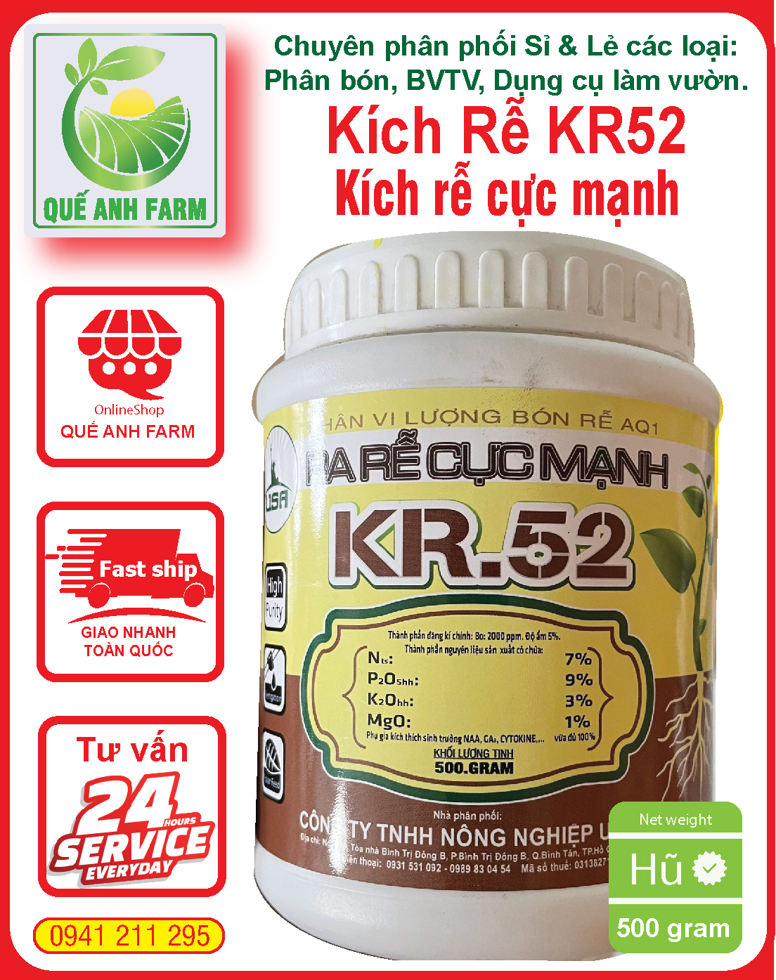 Phân bón Kích Rễ Cực Mạnh Kr52