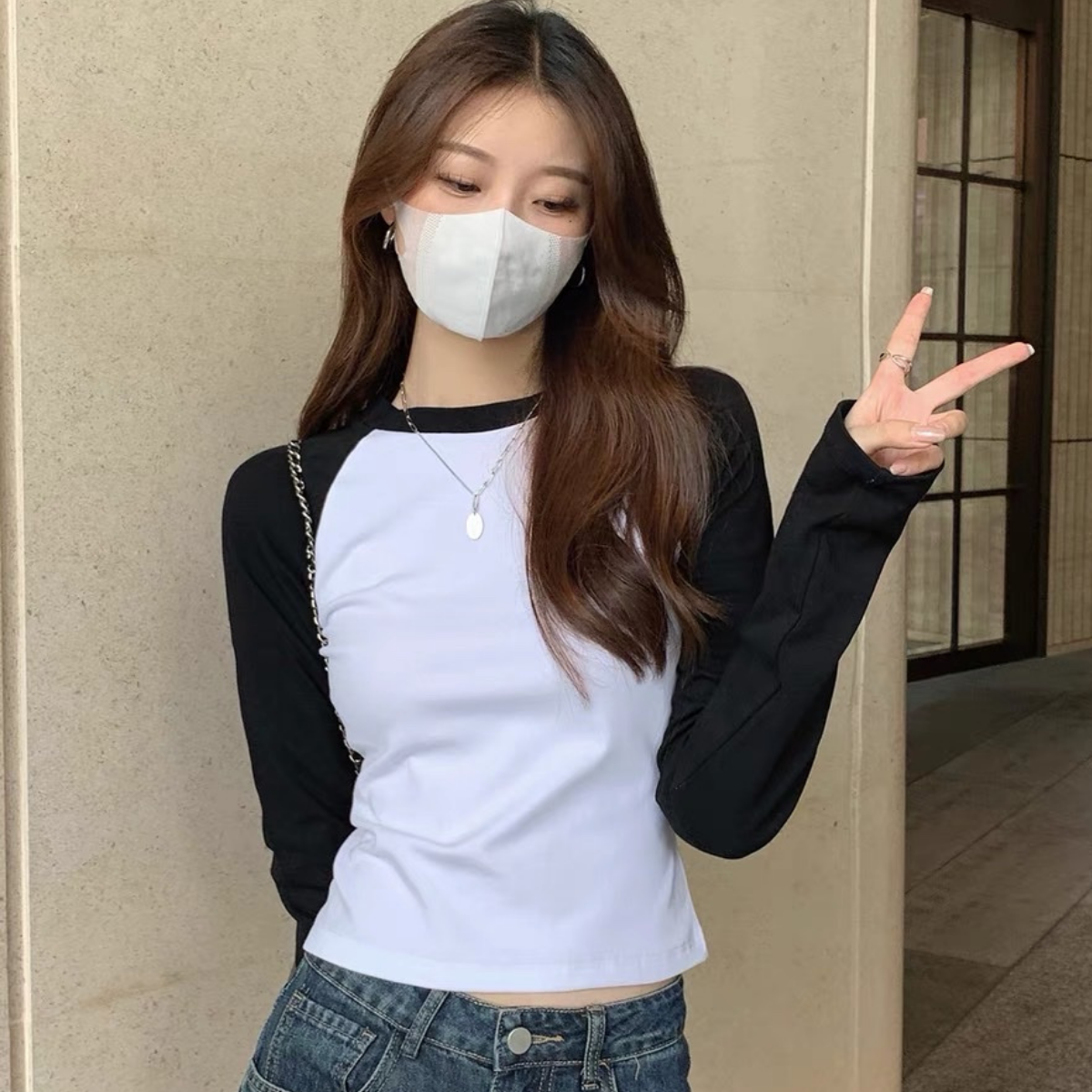 Áo thun raplan dài tay A43 form thường ôm body tôn dáng