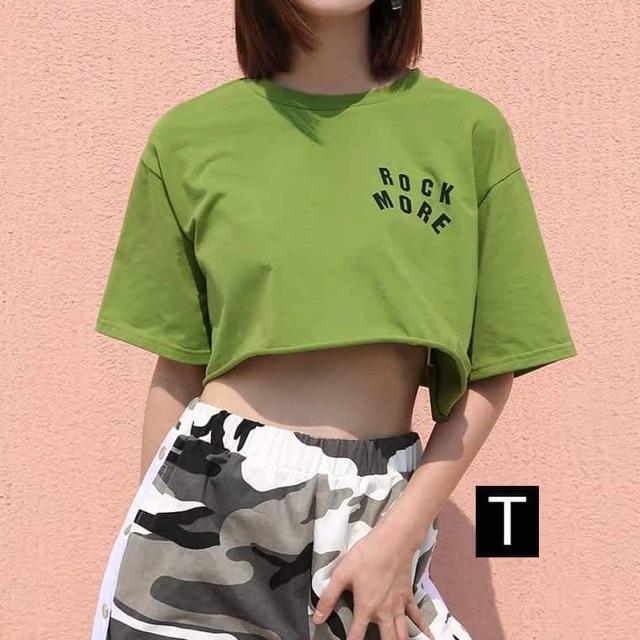 Áo croptop ROCK chữ ngực DTR0719