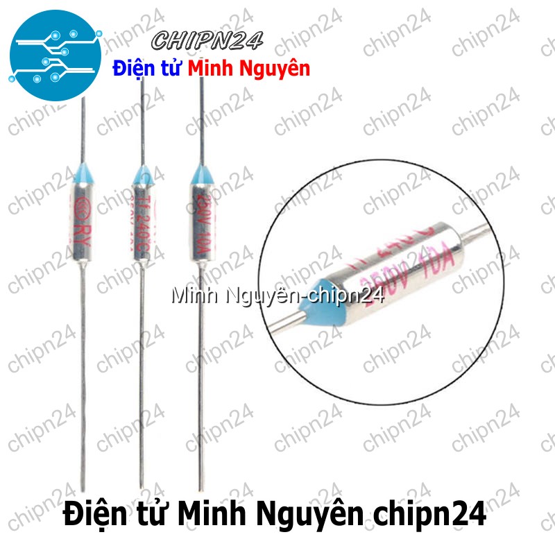 [2 cái] (K451) Cầu chì nhiệt RY 10A 250V (100/110/115/121/130/135/142/155/165/169 độ) - [Chọn Loại] - HHH.00043
